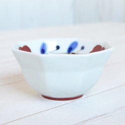 画像3: 【有田焼】赤花つなぎ 八角小鉢