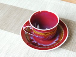 画像3: 【有田焼】辰砂釉彩　コーヒー碗皿（馬場真右エ門窯 / 木箱入）