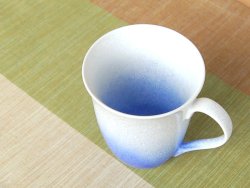 画像3: 【有田焼】藍染水滴　マグカップ（馬場真右エ門窯/木箱付）