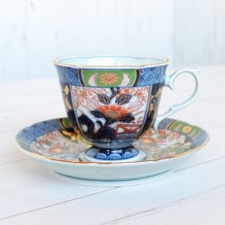 画像3: 【有田焼】古伊万里金彩牡丹（緑） コーヒー碗皿