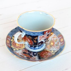 画像4: 【有田焼】古伊万里金彩牡丹（赤） コーヒー碗皿