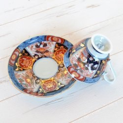 画像5: 【有田焼】古伊万里金彩牡丹（赤） コーヒー碗皿
