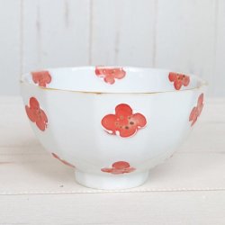 画像2: 【有田焼】一珍小花（赤） 茶碗