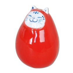 画像1: 【有田焼】赤だるま猫
