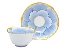 画像1: 【有田焼】金濃牡丹 コーヒー碗皿