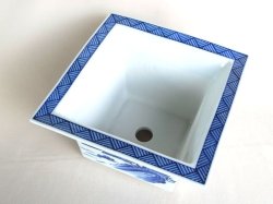 画像2: 【有田焼】山水　角型植木鉢（小）