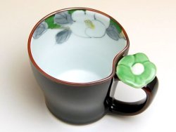 画像2: 【有田焼】花絵蒔（緑）　マグカップ