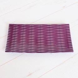 画像2: 【有田焼】陶切子（紫） 長角皿