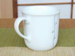 画像2: 【有田焼】水晶彫ハートライン（青）　マグカップ