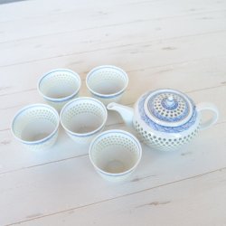 画像3: 【有田焼】水晶青海波 Uポット茶器（化粧箱入）