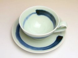画像3: 【有田焼】青磁刷毛 コーヒー碗皿