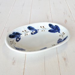 画像4: 【有田焼】リーフ 面彫楕円皿