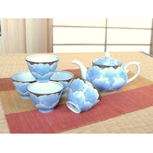 画像: 【有田焼】外プラチナ牡丹 Uポット茶器（化粧箱入）