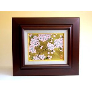 画像: 【有田焼】金襴手（金箔）桜（小）陶額