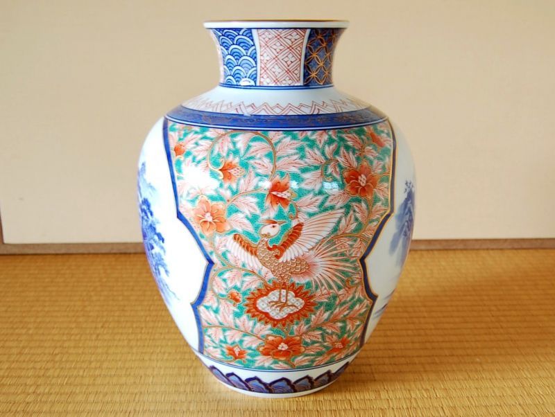 画像3: 【有田焼】古伊万里山水　花瓶（木箱付）