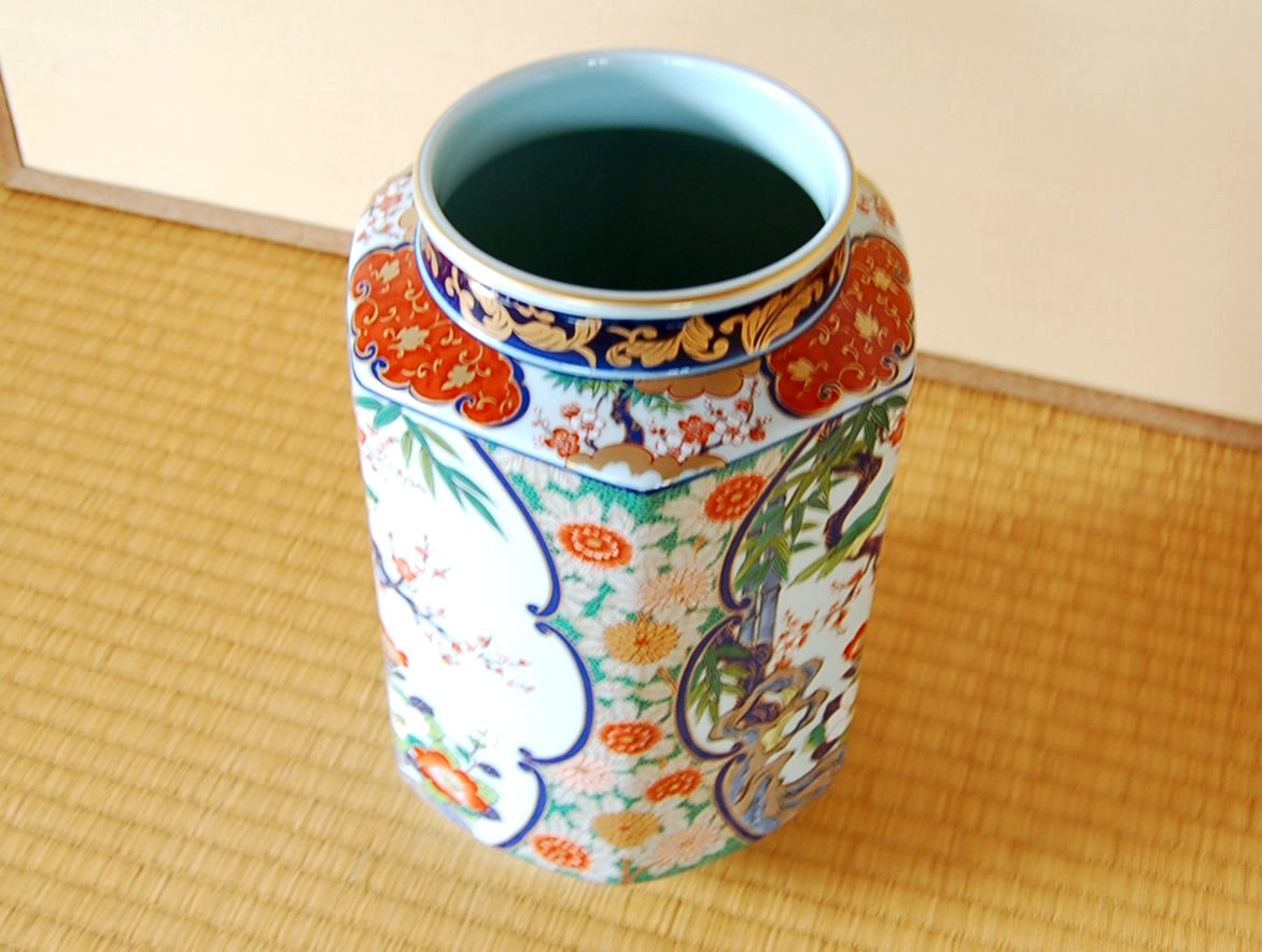 画像3: 【有田焼】古伊万里花鳥　花瓶（木箱入）