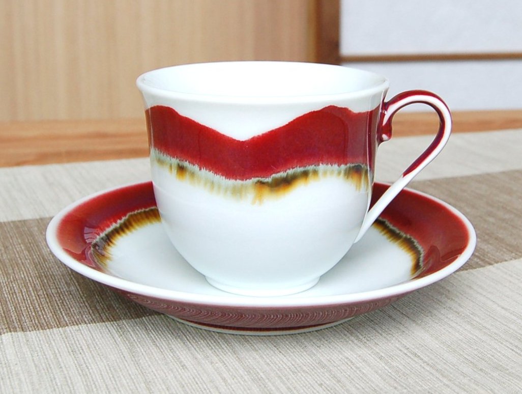 画像2: 【有田焼】シルクロード　コーヒー碗皿（馬場真右エ門窯 / 木箱入）