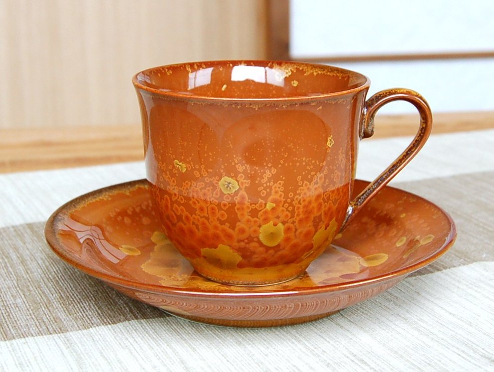 画像2: 【有田焼】金花紋　コーヒー碗皿（木箱入）