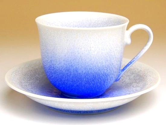 画像2: 【有田焼】藍染水滴　コーヒー碗皿（木箱入）