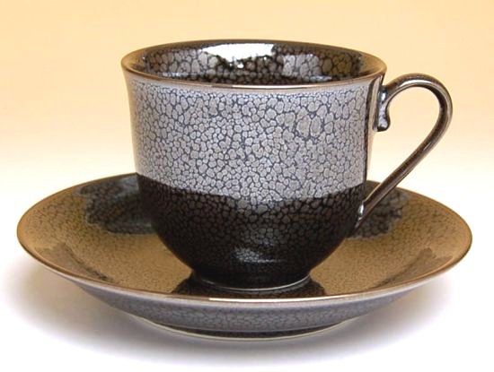 画像2: 【有田焼】油滴天目　コーヒー碗皿（木箱入）