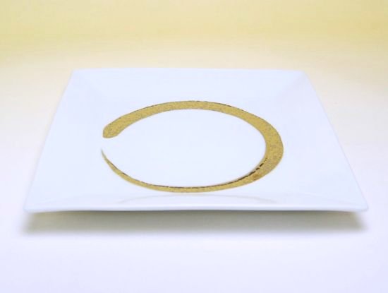 画像2: 【有田焼】白プラチナ刷毛　額渕８寸皿