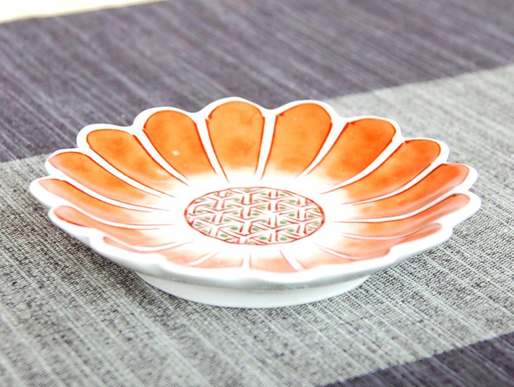 画像2: 【有田焼】赤絵花弁紋　小皿