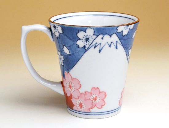 画像2: 【有田焼】鍋島富士（赤富士） マグカップ