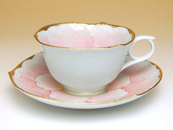 画像2: 【有田焼】金濃ピンク牡丹　コーヒー碗皿